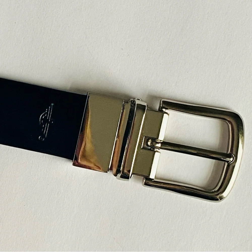Dockers Reversible Swivel-Buckle Belt brown black chrome buckle leather Sz 34/85